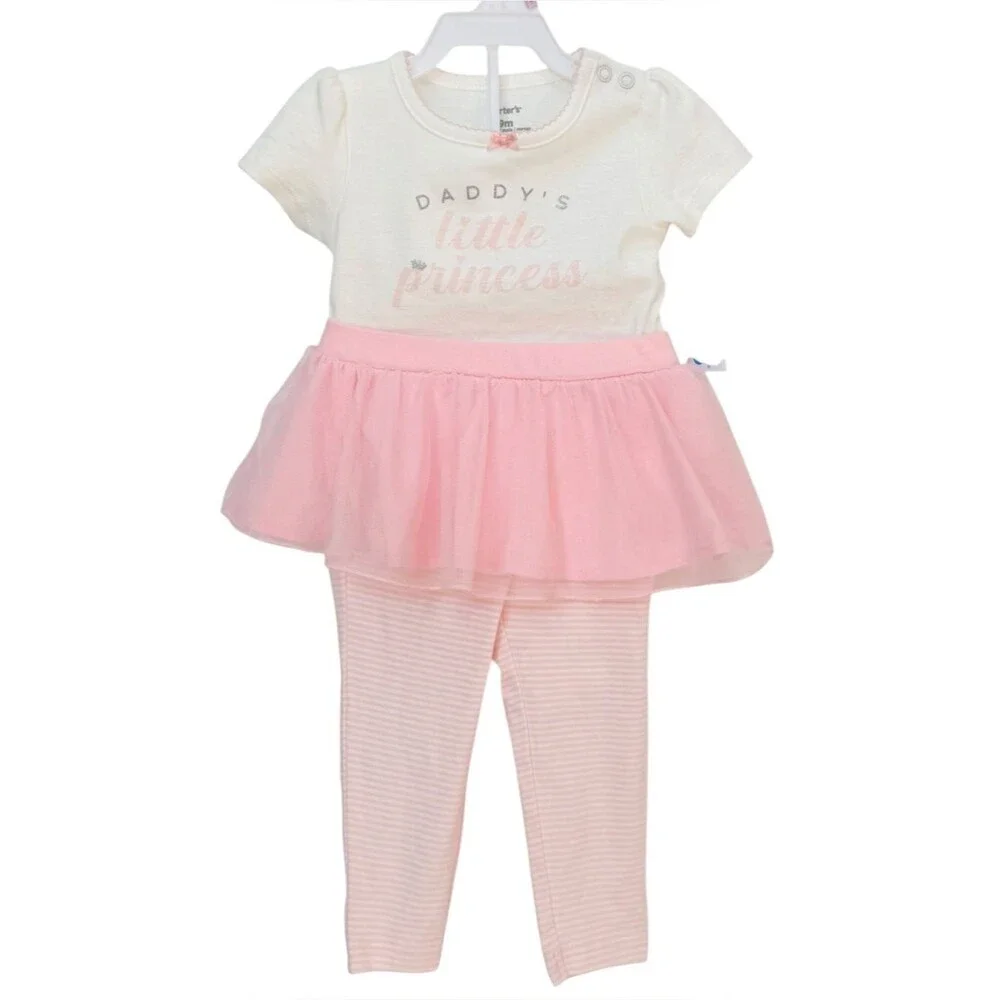 Carter’s Baby Short Sleeve Daddy’s Princess 2 Piece Outfit Set. 9 Months. NEW.